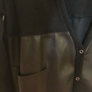 Zara oversized Cardigan, half faux leather.